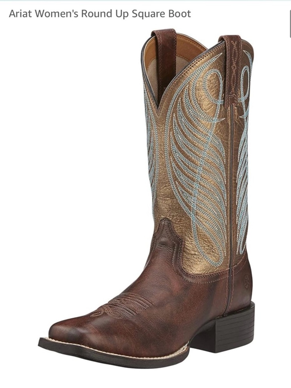 Ariat Brown and Metallic Western Heeled Cowboy Boots